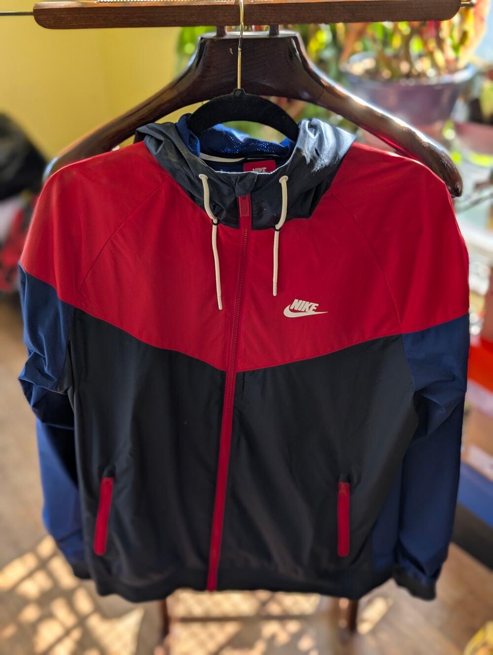 Nike Sportswear Windrunner Hooded Jacket Navy Red Men's Size Medium